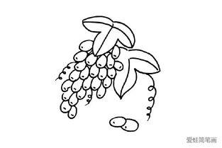 简笔画吃瓜果的人